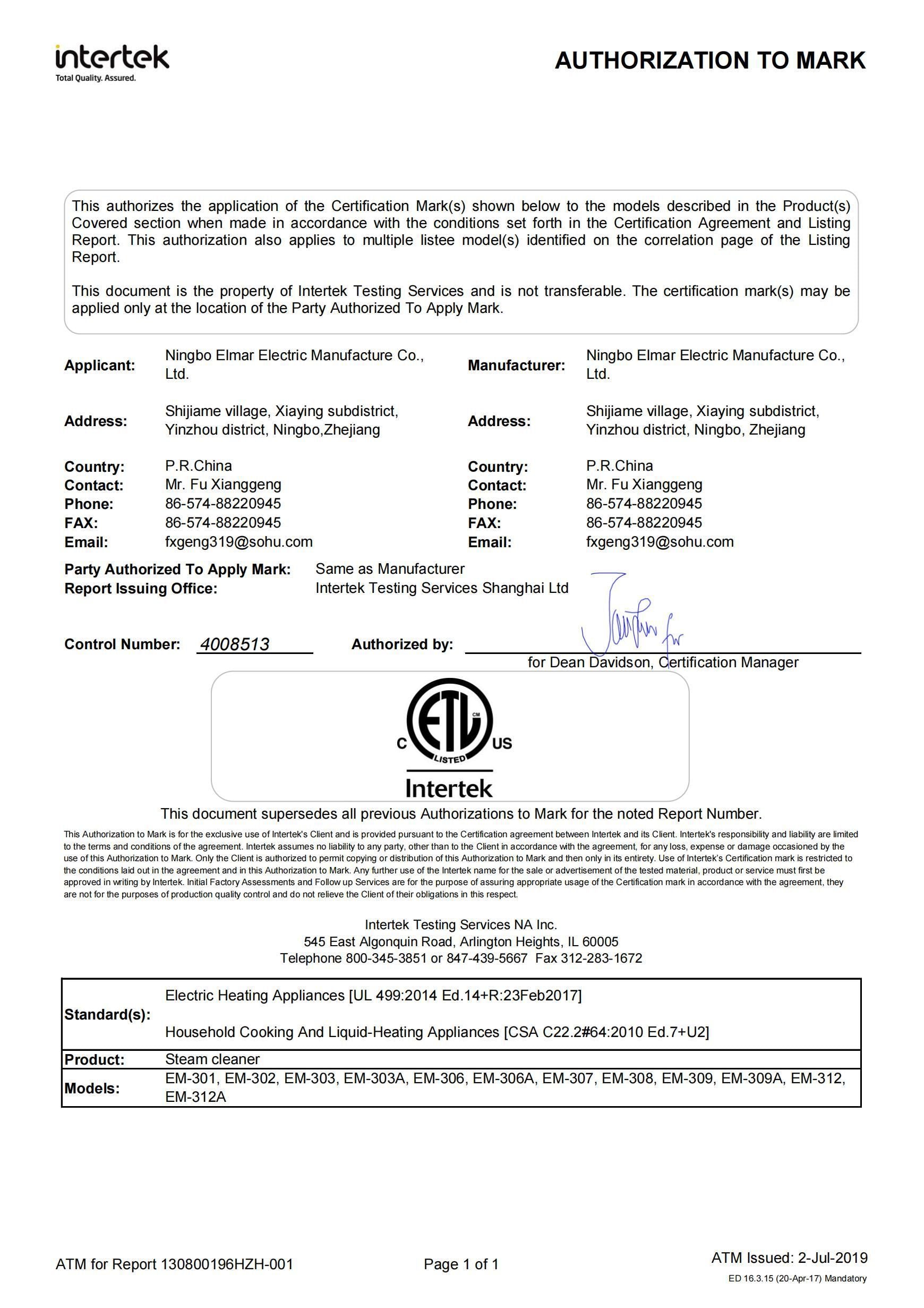 Handheld Steam Cleaner With Safety Lock