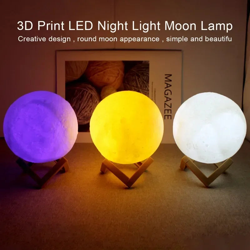 8cm Moon Lamp LED Night Light Battery