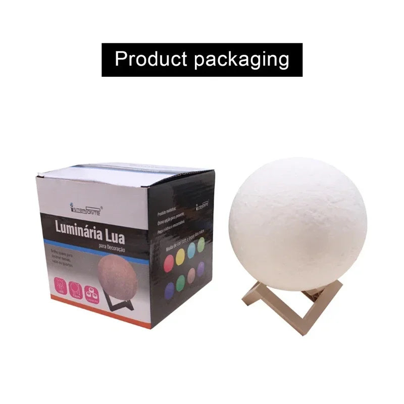 8cm Moon Lamp LED Night Light Battery