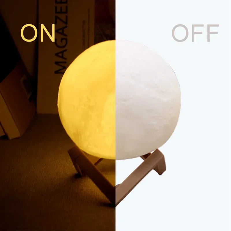 8cm Moon Lamp LED Night Light Battery