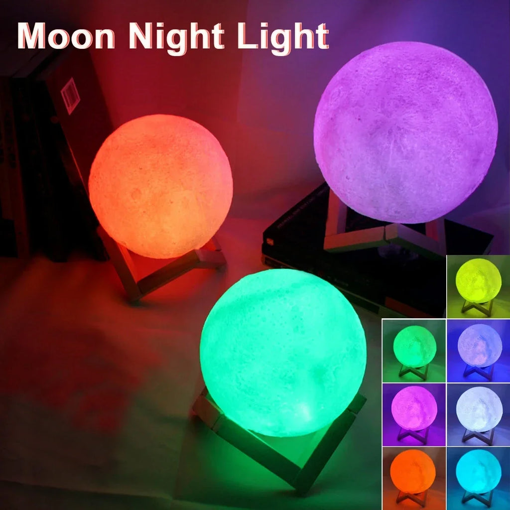 8cm Moon Lamp LED Night Light Battery