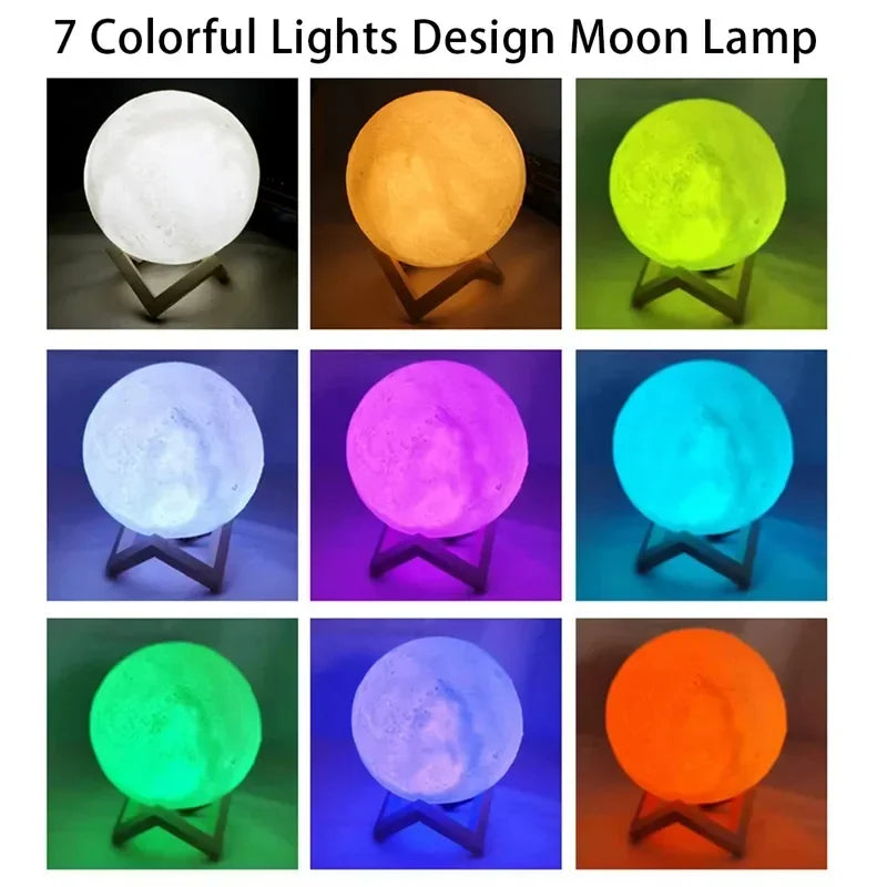 8cm Moon Lamp LED Night Light Battery