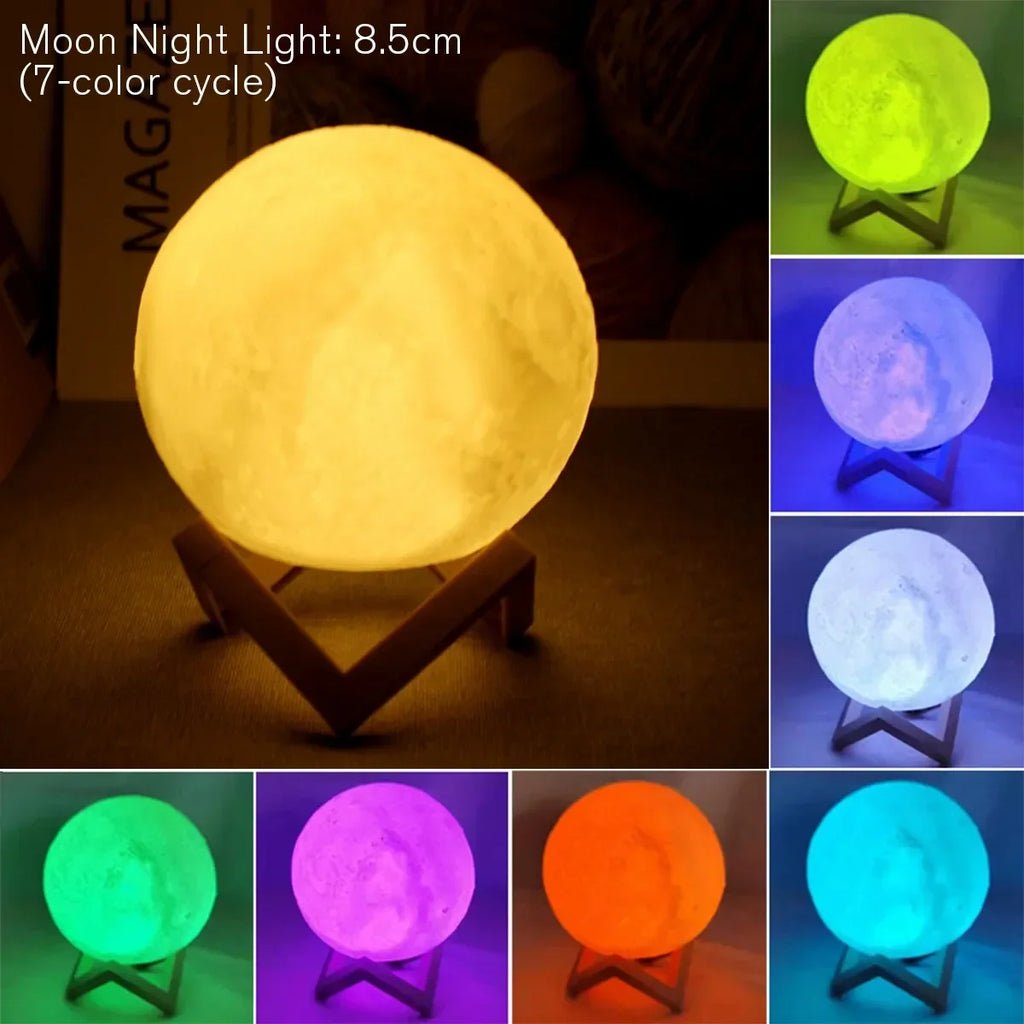 8cm Moon Lamp LED Night Light Battery