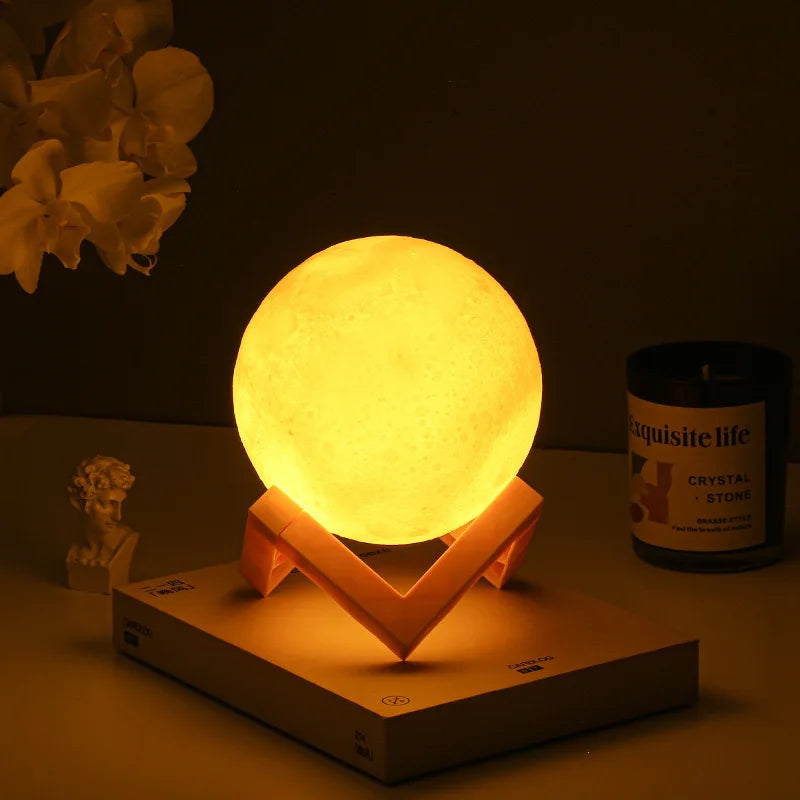 8cm Moon Lamp LED Night Light Battery