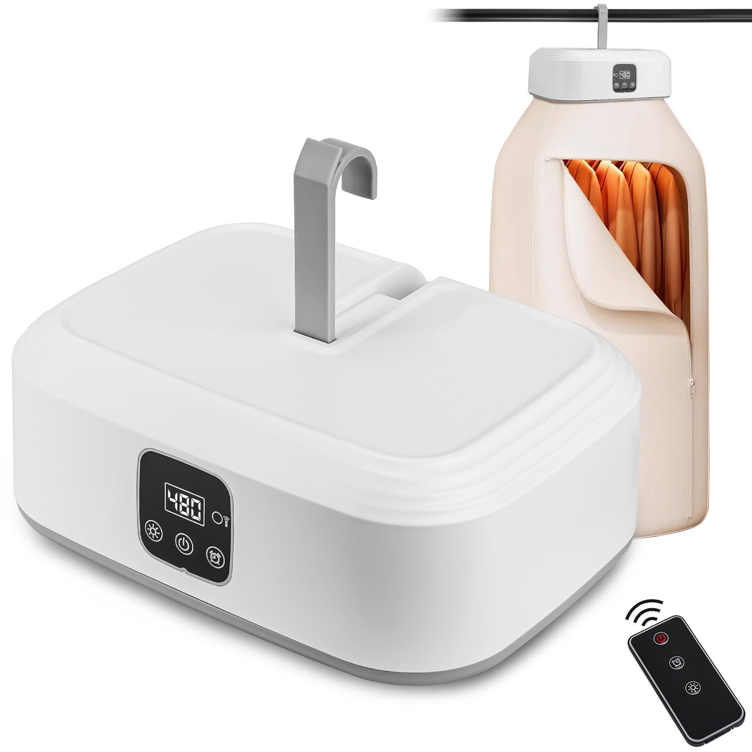 1Pc Portable Clothes Dryer Mini Dryer Foldable Dryer Machine With Timer UV Sterilization 2 Drying Modes Remote Control For Apartment Dorm RV Travel Home